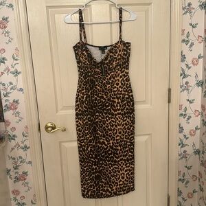 PrettyLittleThing Leopard print dress, Size 12 NWT